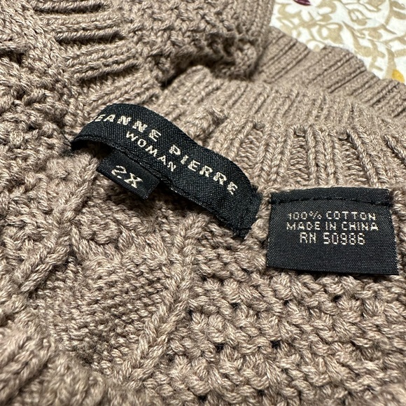 Jeanne Pierre 2X 100% cotton taupe swester - Picture 3 of 10